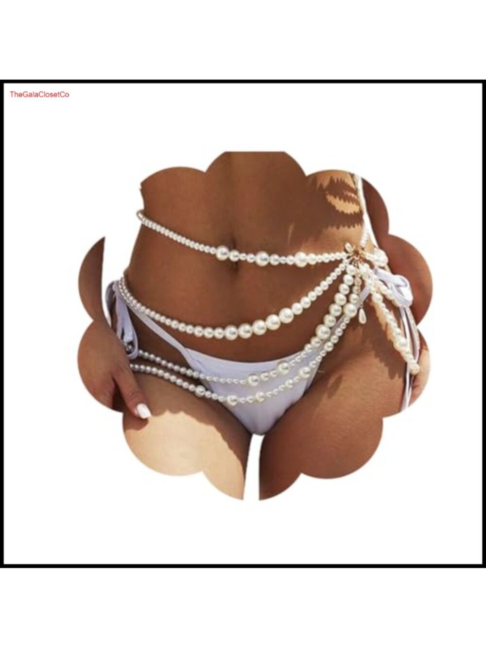 Pearl Waist Chain Layered Belly Chain Zinc Alloy Body Jewelry Summer Beach Party